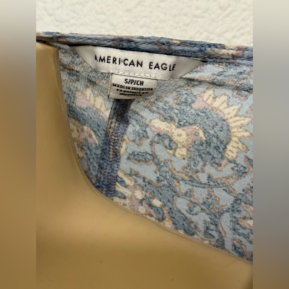 American Eagle Outfitters Blue Ruffled Peplum Blouse - Picture 4 of 5